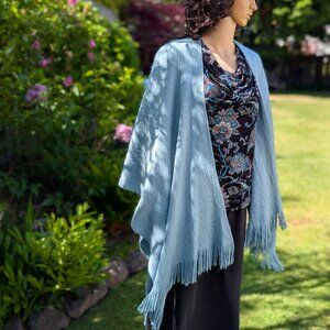 LC Fringed Shawl Wrap Poncho